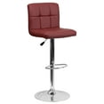 thumbnail image 3 of Flash Furniture Contemporary Burgundy Quilted Vinyl Adjustable Height Barstool with Chrome Base, 3 of 13