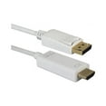 thumbnail image 3 of QVS DPHD-10W 10 ft. White DisplayPort to HDMI 4K Digital A/V White Cable Male to Male, 3 of 3