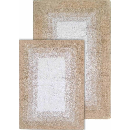 Doeskin Heather - Chesapeake Whitney Ombre Reversible 2Pc. Doeskin Beige Bath Rug Set (21
