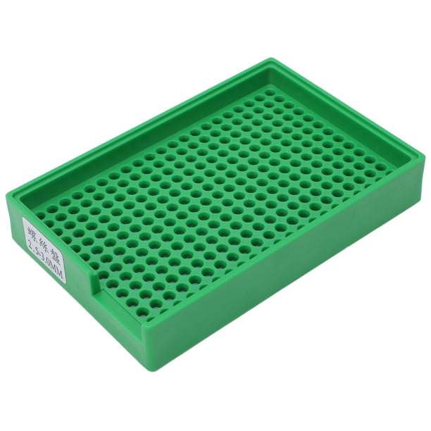 Caja de almacenamiento de tornillos de 273 orificios, organizador de colección de hardware de tornillos antiestáticos de plástico PP, hecho de material PP, apariencia brillante sin rebabas, resistente