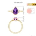 thumbnail image 5 of ANGARA Natural Pear-Shaped 1.6 ct Amethyst Ring with Diamonds in 14K Yellow & Rose Gold for Women (Size-10x7mm) | February Birthstone, Anniversary, Jewelry Gift for Women | Natural Amethyst Ring, 5 of 10