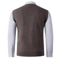 thumbnail image 3 of gbyLJF Men's Sweater Casual V Neck Sleeveless Sweater Slim Fit Knitted Pullover Diamond-shaped Texture Sweaters, 3 of 5