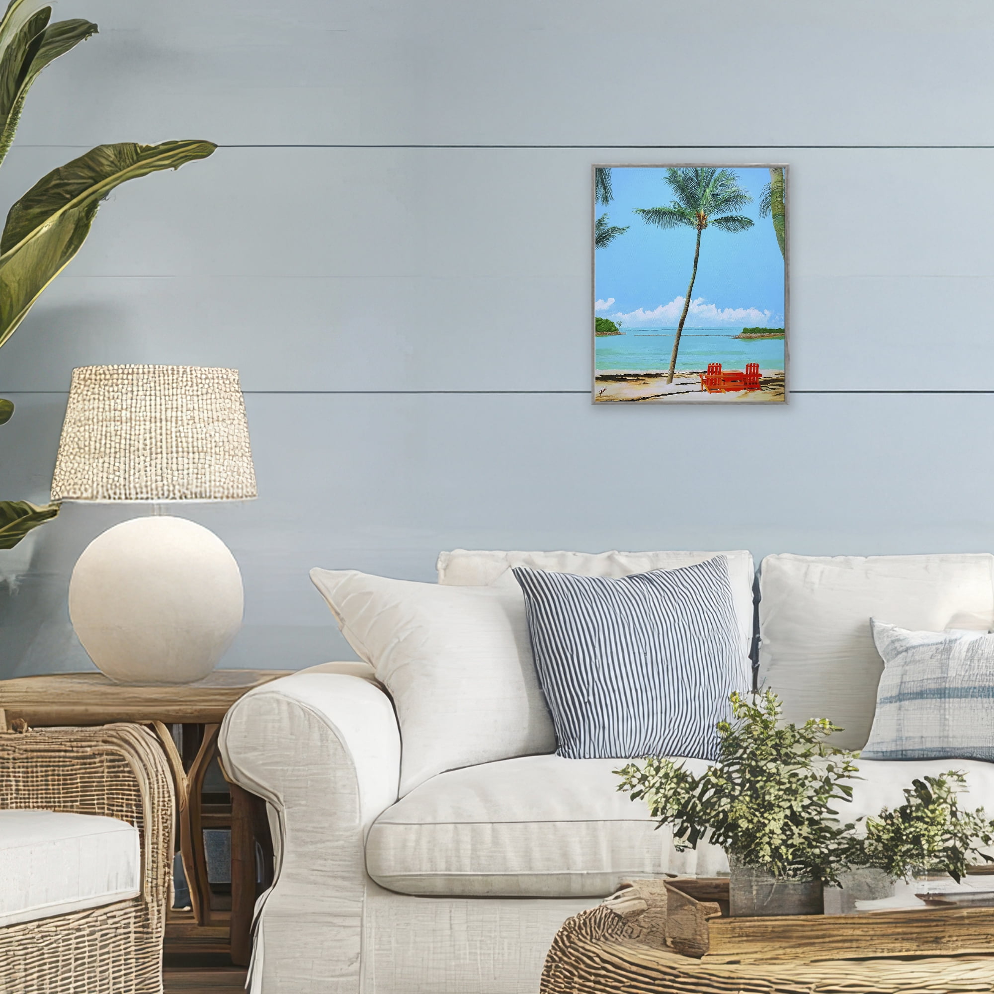 Stupell Industries Dreaming Of Palm Trees Gray Framed Giclee Art, design by John Jaster
