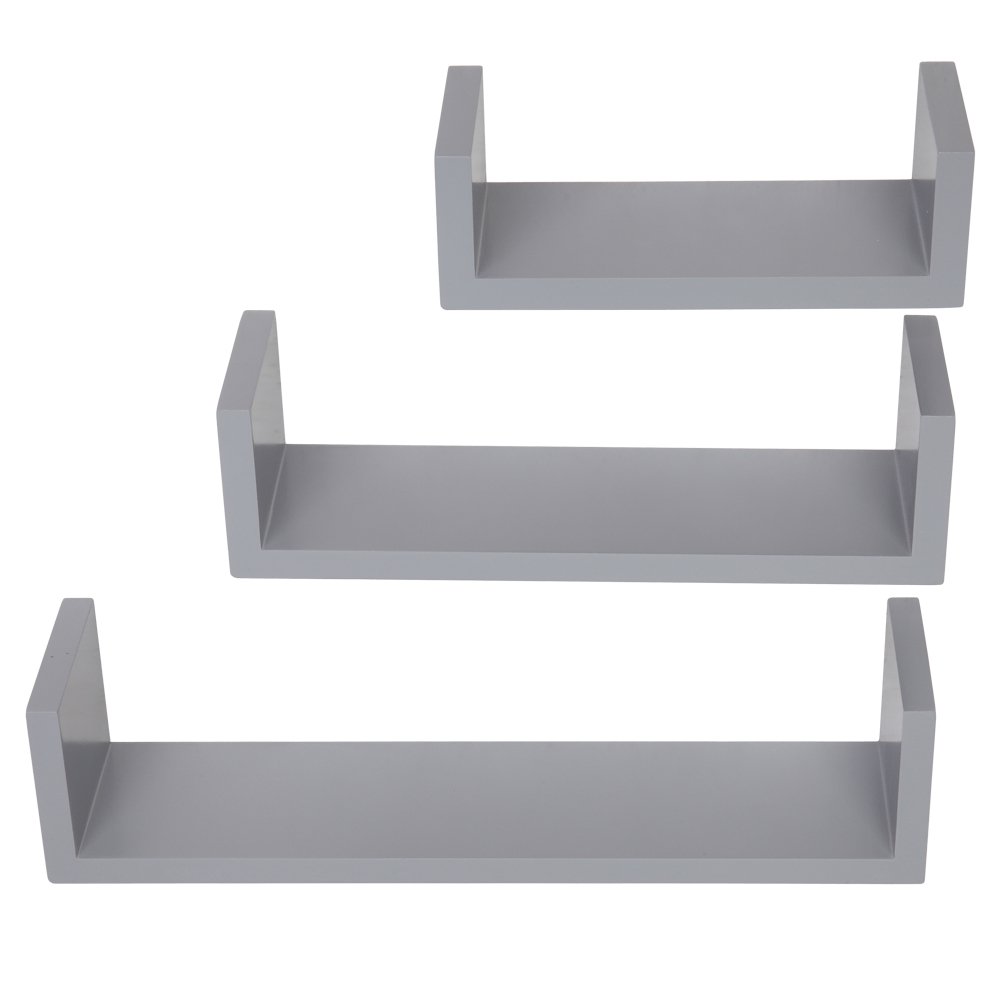 Set of 3 Floating Wall Mount Molding Ledge Shelves,Wall Mounted Storage