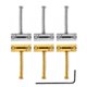 thumbnail image 4 of 1 Juego de 3 sillines de puente de guitarra Tl para guitarra Telecaster, plateado Afortunado Sencillez, 4 of 5