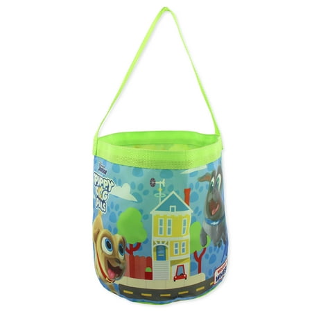 Puppy Dog Pals Collapsible Nylon Basket Bucket Toy Storage Tote Bag PUCT07YT