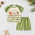 thumbnail image 2 of KPOPLK Toddler Boys Spring Summer Clothes 2 Piece Outfits Short Sleeve Crewneck T-Shirt Pattern Print with Shorts Set 2T 3T 4T 5T(5-6 Years,Green), 2 of 6
