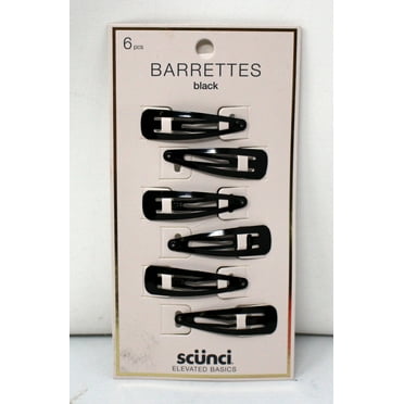 Scunci Elevated Basics Barrettes Black 6 Count