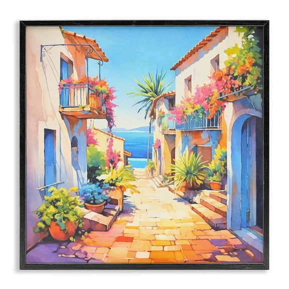 Stupell Industries Scenic Bella Vista Scenic & Cityscapes Painting Black Framed Art Print Wall Art, 12 x 12