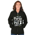 thumbnail image 4 of Cat Loving Introverts Funny Party Zip Hoodie Sweatshirt Women Brisco Brands S, 4 of 5