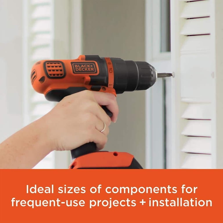 BLACK+DECKER 109-Piece Basic Project Set with Drill Bits, Nut