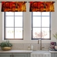 thumbnail image 3 of LALILO Kitchen Curtain Valance Scale Canvas Red Black Art Rod Pocket Window Curtain 52"x 18" Set of 2, 3 of 5