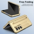 thumbnail image 2 of for Samsung Galaxy Z Fold 7 Case, with Stylus + Stylus Holder + Tempered Glass Screen Protector, All-Inclusive PU Leather Plating PC Hinge Protection Case for Samsung Galaxy Z Fold 7, Gold, 2 of 8