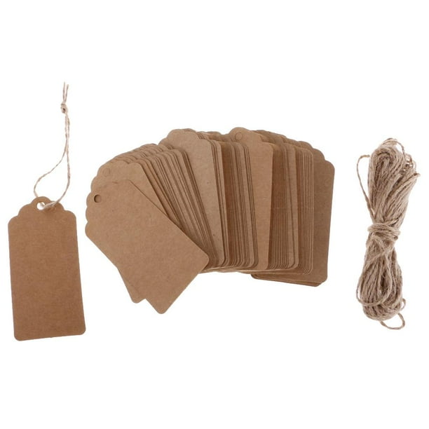 Paquete de 100 etiquetas de papel kraft para regalo, precio, boda marrón