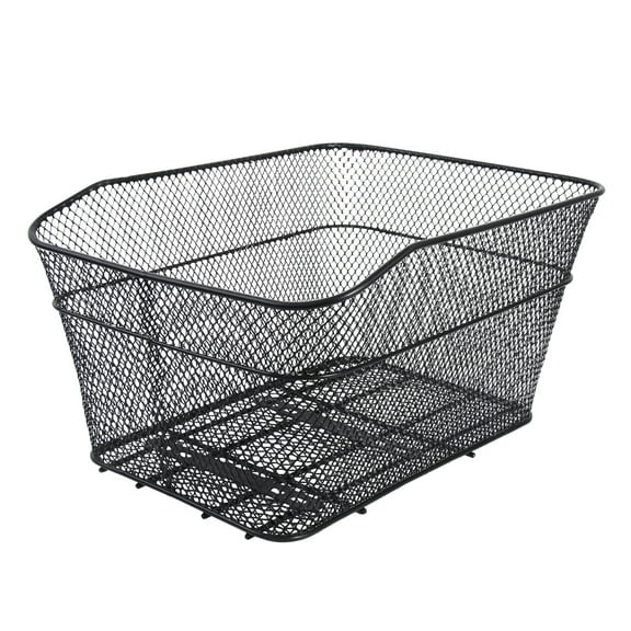 BESTOYARD Iron Bike Tail Basket Black Large Capacity Storage for Easy Attachment