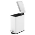 thumbnail image 6 of mDesign Slim Metal 2.6 Gallon Step Trash Can with Lid and Liner Bucket, White, 6 of 7