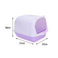 thumbnail image 2 of serony Pet Litter Tray Enclosed Potty Toilet Small Animals Hooded Cat Litter Box Purple, 2 of 7