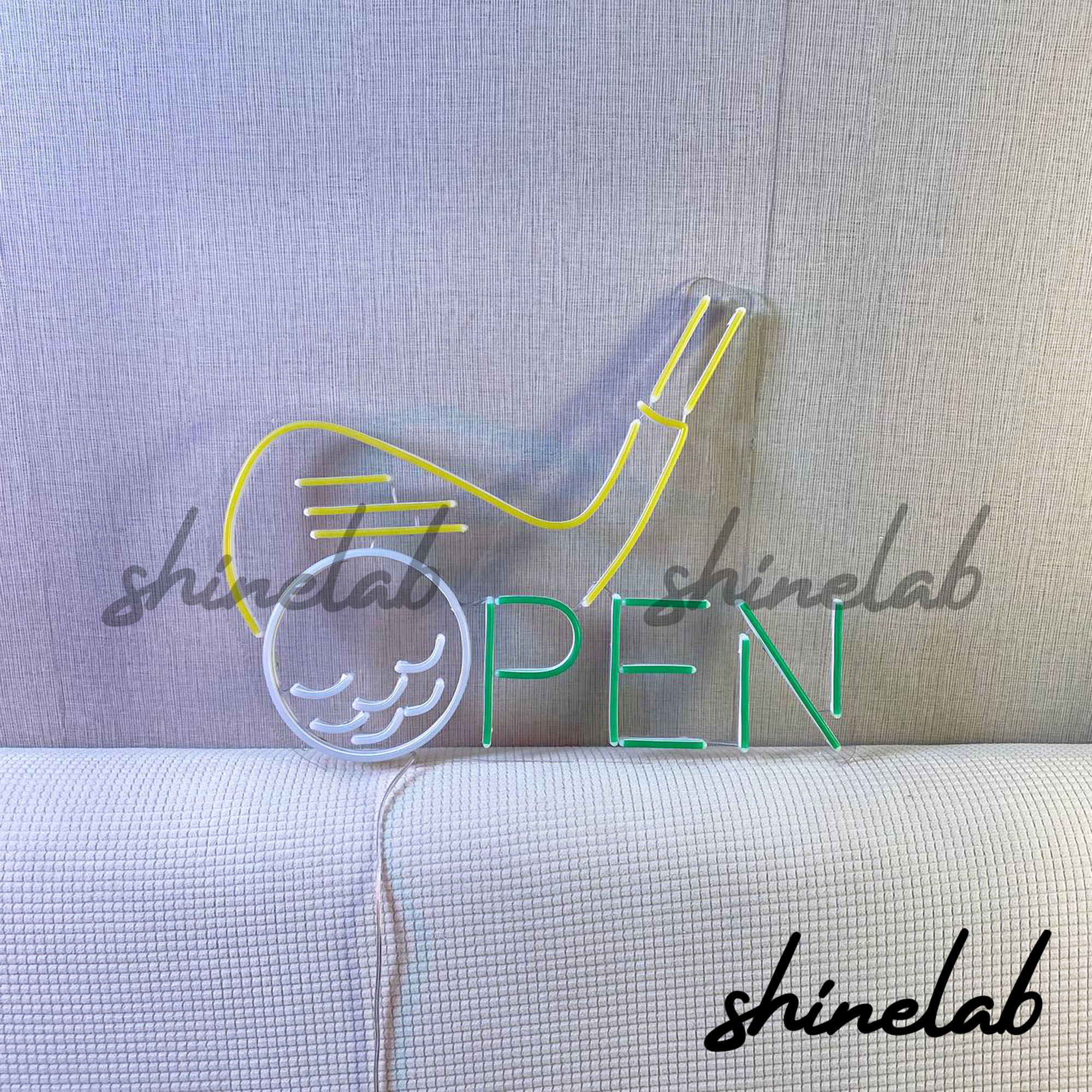 Shinelab Open Golf LED Light Neon Sign, Custom Golf Shop Wall Decor 14080