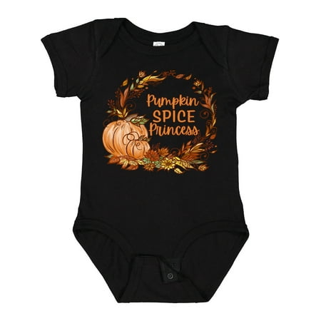 

Inktastic Pumpkin Spice Princess with Autumn Leaves Gift Baby Boy or Baby Girl Bodysuit