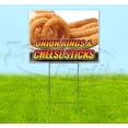 thumbnail image 1 of Onion Rings & Cheese Sticks (18" x 24") Yard Sign, Includes Metal Step Stake, 1 of 6