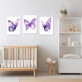 thumbnail image 5 of ZHONGYUTONG 3 Piece Purple Butterfly Canvas Wall Art Butterfly Pictures Wall Decor Watercolor Painting for Girls Room Decor Framed (11.00" x 14.00" x 3PCS), 5 of 5