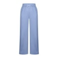 thumbnail image 5 of Coorders Women's Soft Fleece Wide Leg Pants, Womens Drawstring Fleece Joggers Sweatpants with Pockets ,Plus Size Light Blue,Size S, 5 of 6