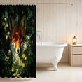 thumbnail image 3 of Erosebridal Fox Shower Curtain 72Wx84L for Boys Girls, Green Foliage Waterproof Bathroom Shower Curtain, 3 of 5