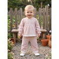 thumbnail image 5 of Cjfdfy Toddler Baby Girl Plaid Fall Outfits Lace Trim Long Sleeve Button Plaid Tops Elastic Pants Sets Soft Double Gauze Outfit Little Baby Gingham Fall Winter Outfit 0-3Y, 5 of 9