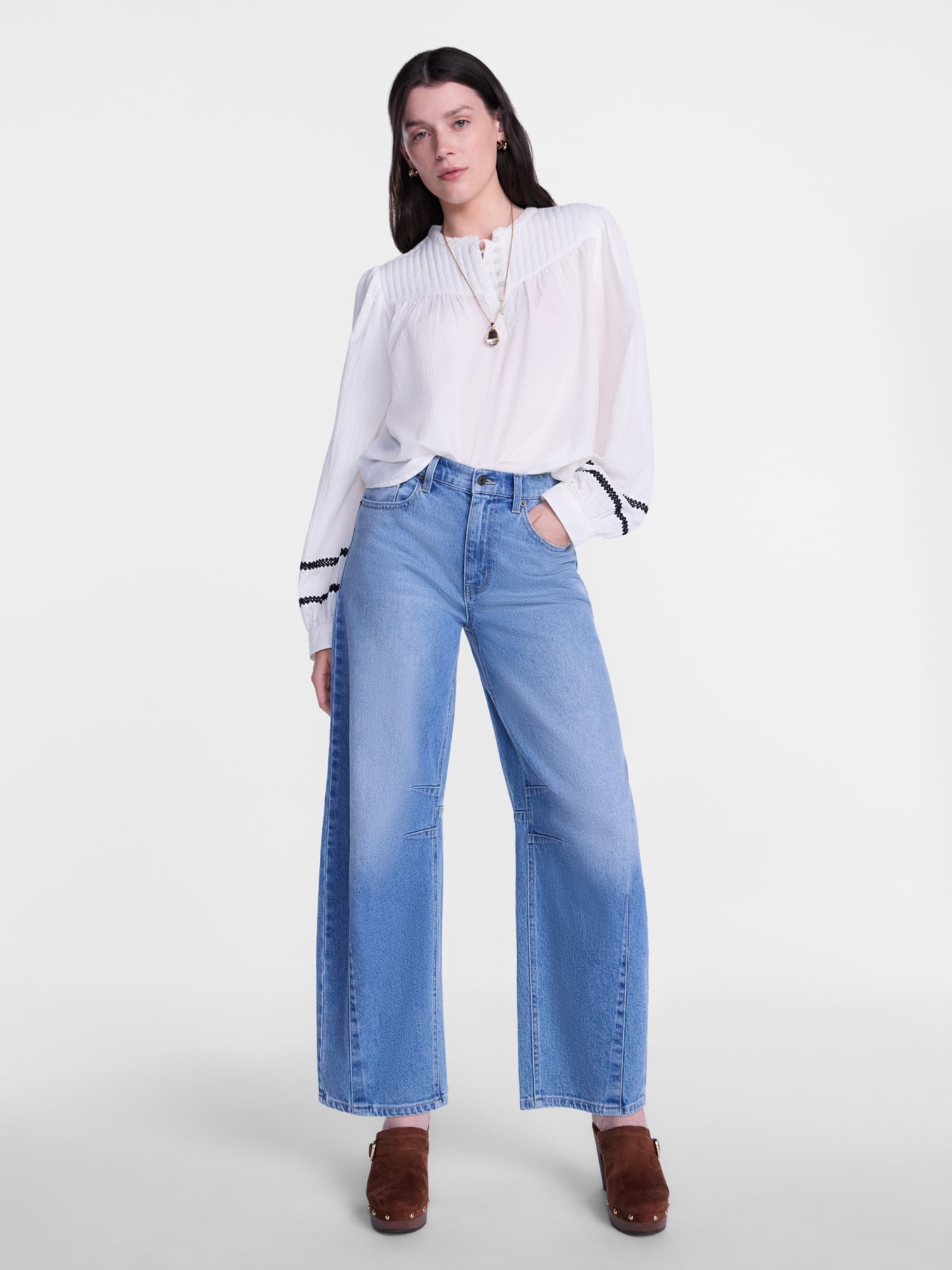 Scenario Women's and Women's Plus High Rise Horseshoe Jeans, 26" Inseam, Sizes 0-28W