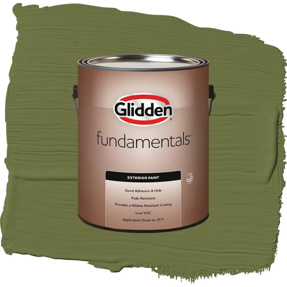 Glidden Fundamentals Oakmoss Flat Exterior Paint and Primer, 1 Gallon
