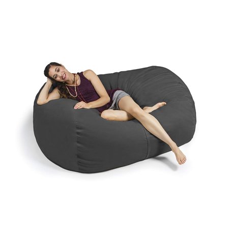 Jaxx 6 ft. Charcoal Microsuede Foam Lounger