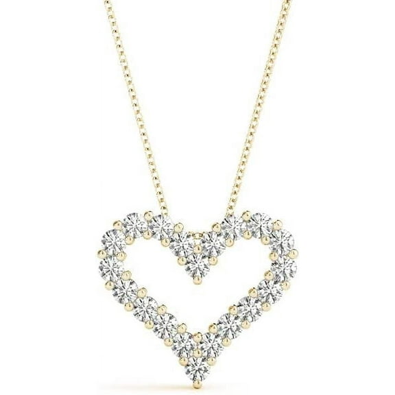 JewelMore 10K White, Rose, or Yellow Gold 1/4, 1/2 or 1.00 Cttw Diamond Heart Pendant Necklace I-J,I2-I3, 18" Chain