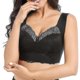 thumbnail image 1 of Sujetador elástico con corte de encaje sin costuras y figura completa para mujer, ropa interior recogida transpirable (s-7xl), 1 of 4