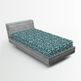 thumbnail image 2 of Ambesonne Ocean Fitted Sheet, Minimalist Wave Pattern Retro, Twin Size, Almond Green and Eggshell, 2 of 5