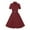 Wine, variant on XFLWAM Women's 1950s Vintage Dress Notched V Neck Solid Color Cocktail Swing Dress 50s Retro Audrey Hepburn Rockabilly Prom Dresses