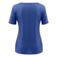 thumbnail image 5 of Puntoco moda mujer verano Casual botones cuello en V manga corta Pullove blusa sólida Puntoco Puntoco-4989, 5 of 5