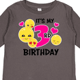 thumbnail image 4 of Inktastic Its My 3rd Birthday with Emojis Girls Long Sleeve Toddler T-Shirt, 4 of 5