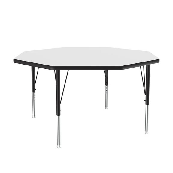 Correll 48" Octogonal Wood Markerboard-Dry Erase - Activity Table in Black/White