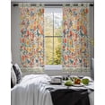 thumbnail image 3 of Boho Beige Flowers Sheer Curtains 39 Inch Length 2 Panels Set for Living Room/Bedroom, Spring Abstract Watercolor Floral Leaf Kitchen Curtains Grommet Curtains Window Treatments 27.5"x39"x2, 3 of 7