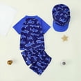 thumbnail image 4 of CAICJ98 Baby Boy 3 Pieces Swimsuit Quick Dry Swim Trunks Set Toddler Short Sleeve Rash Guard Sets Beach Hawaii Bathing Suits Infant Swimwear with Sun Hat (Blue,3-4 Years), 4 of 4