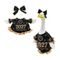 thumbnail image 2 of AZXY Porch Goose Outfit, 23 Inch New Year Black Gold Goose Clothes Dress & Bow Set, Goose Clothing for Cement & Plastic Porch Goose Statue, New Year Eve Outdoor Decor for Yard Lawn Patio Garden, 2 of 5