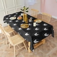 thumbnail image 5 of Black Cat Head Pattern Rectangle Tablecloth 60"x102",Waterproof Polyester Rectangle Table Cloth, Wipeable Spillproof Polyester Tablecloth for Dining, Camping, Indoor and Outdoor, 5 of 6
