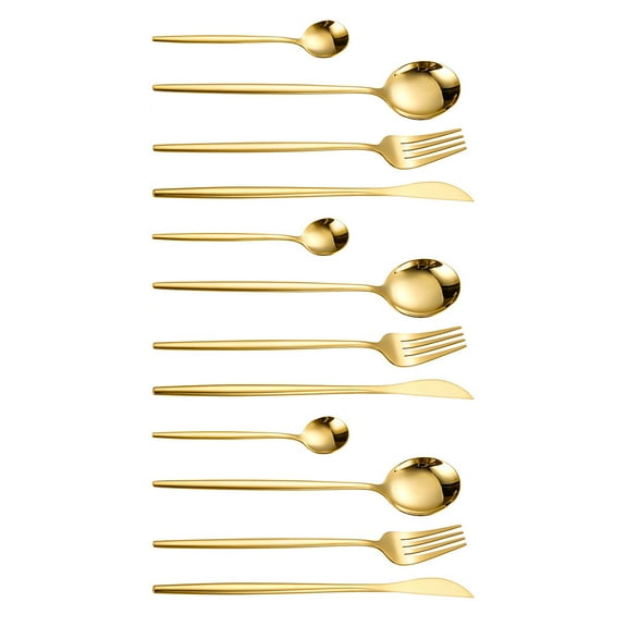FRCOLOR Golden Stainless Steel Set for Home Use 12Pcs Kitchen Utensils Easy to Clean
