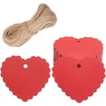 thumbnail image 7 of 100Pcs Pink Heart Gift Tags 2.4x2.56 Lace Edged Paper Gift Tags Blank Hang Tag with 65.6Ft(20m) Jute Twine Hanging Labels for Christmas Valentine's Day Wedding DIY Craft Party Favor Supplies, 7 of 7