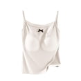 thumbnail image 3 of Tank Tops for Women Built in Bra Backless Basic Double Lined Summer Spaghetti Strap Sleeveless Cami Workout Shirts with Molded Cups and Adjustable Straps White XXL, 3 of 8