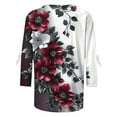 thumbnail image 5 of Qulqfy Women Tops Plus Size 3/4 Sleeve Spring Shirts with Bow Crew Neck Fall Floral Dressy Casual Tops Womens Blouses L, 5 of 6