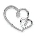 thumbnail image 3 of 14K White Gold Charm Pendant Diamond Round 1 20Ct. Double Hearts Chain Slide, 3 of 4