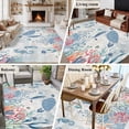 thumbnail image 6 of Sea Turtle Washable Living Room Rugs 5'x7', Watercolor Seaweed Fish Coral Seahorse Newspaper Texture Low Pile Throw Large Area Rugs Non-Slip Sturdy Edge Binding Carpet for Dining Room Bedside Kitchen, 6 of 9
