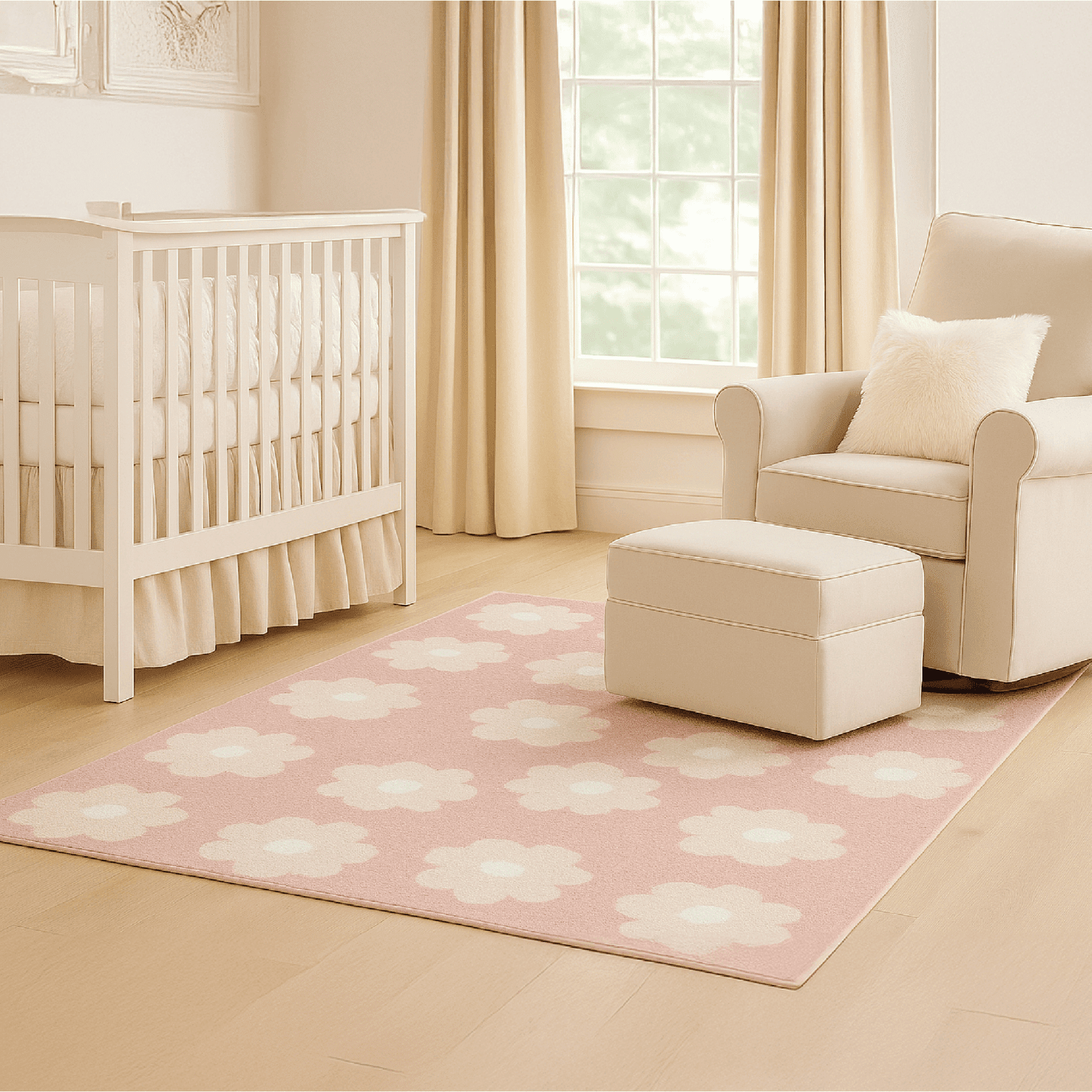Little Nest Toddler Area Rug, Flower Power, 3X5"