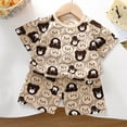 thumbnail image 2 of Summer Savings!Ahuyic Summer Toddler Kids Shirt and Short Pants Set Boys Girls Printed Round Neck 2 Piece Outfits Casual Children's Set 4 Years Khaki, 2 of 3